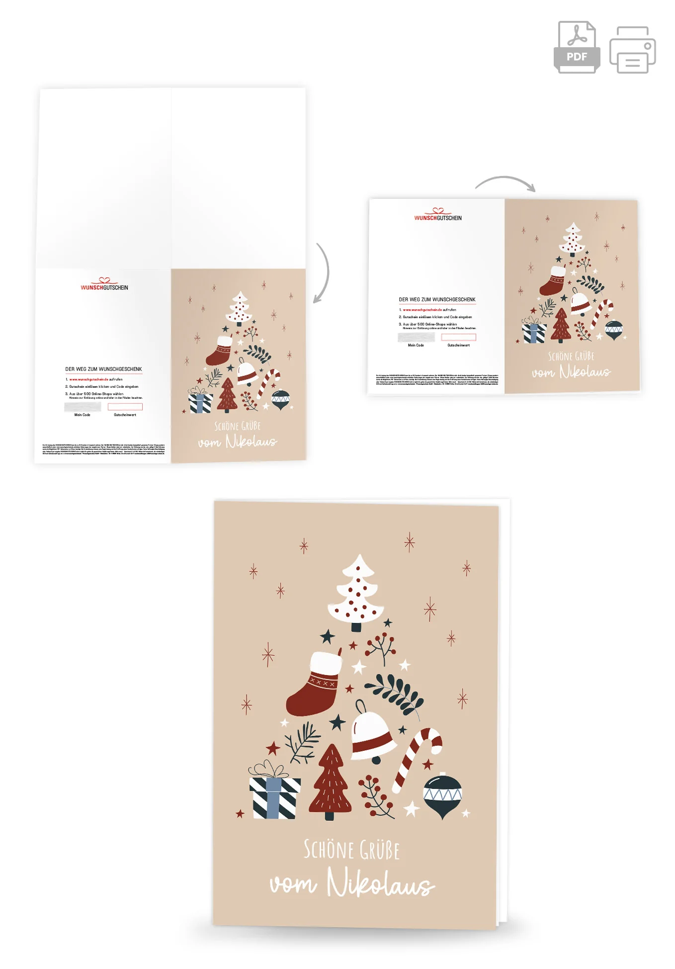 Grüße vom Nikolaus - Doodle Beige - Image 4